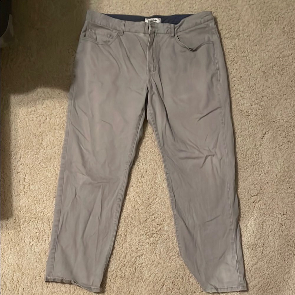 Classic Gray Chinos with Straight Leg Cut